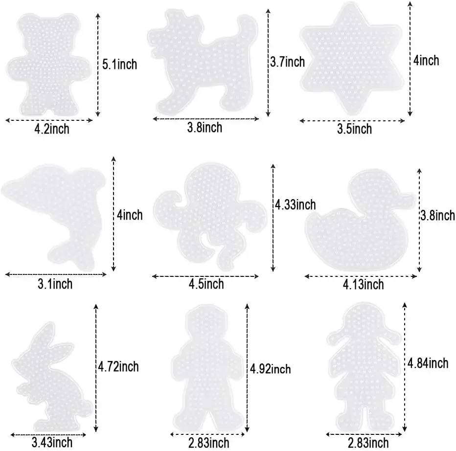 3 Plantillas De Cuentas Fusibles – Formas Circulares, Cuadradas Y Hexagonales, Tablero Perforado Transparente Para Manualidades DIY