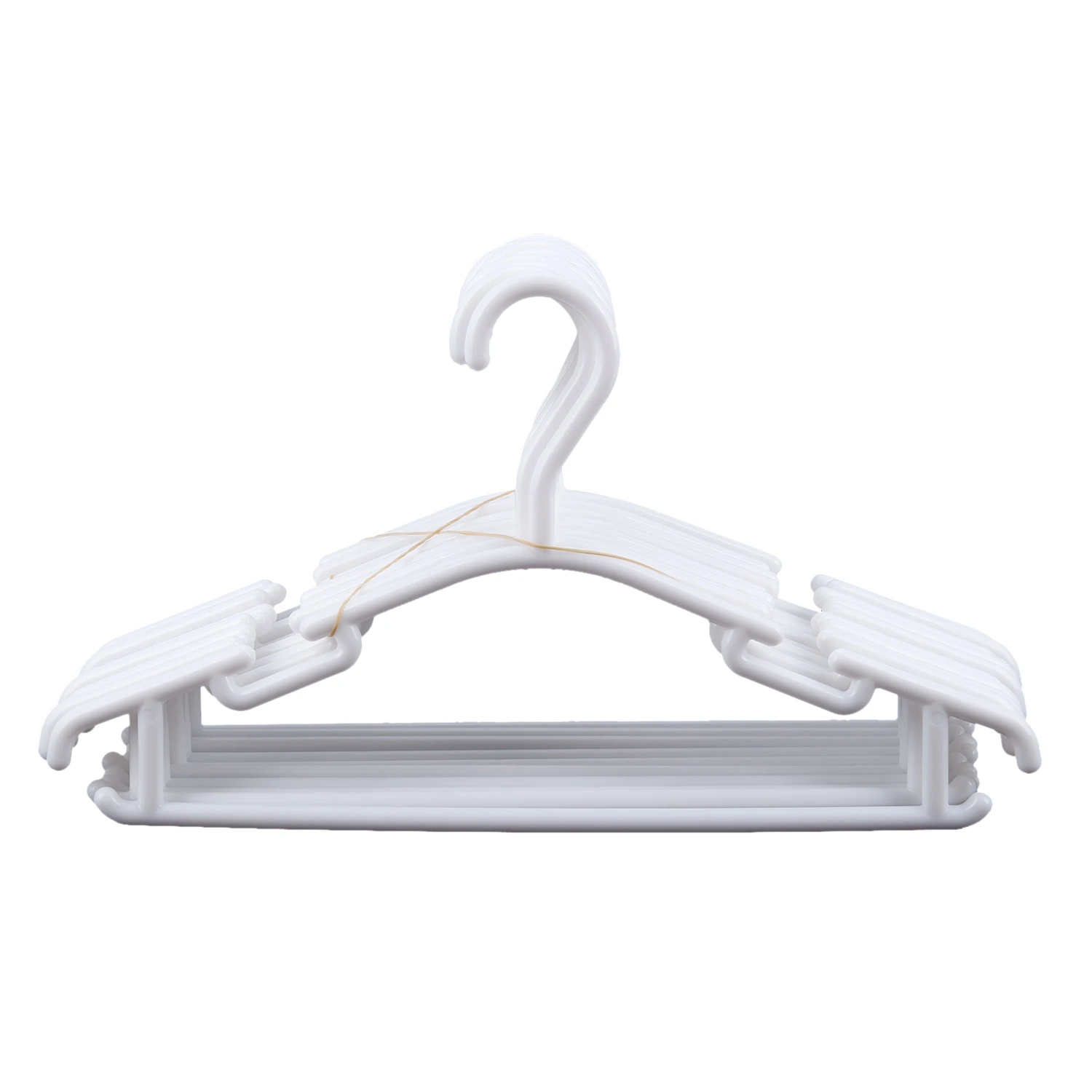 WHITE - Pack of 10 Pieces Hanger Non-slip hangers for children's clothes PP Hangers for Baby or Child 27 x 15 cm