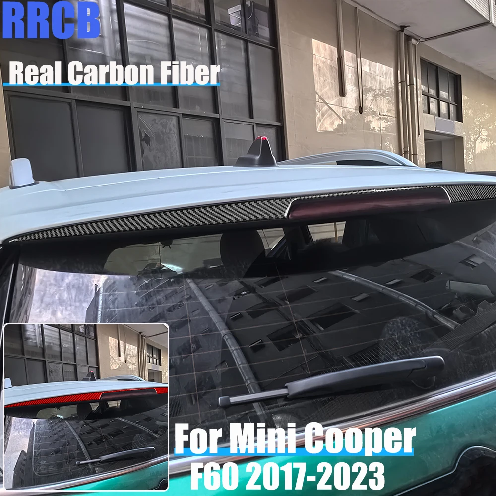 

Автомобильные аксессуары из настоящего углеродного волокна, накладка на панель заднего стоп-сигнала, мягкая наклейка на чехол для MINI F60 Countryman/Cooper 2017-2023