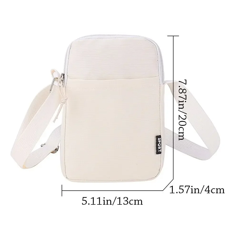 Simple Canvas Zipper Purse Crossbody Bag Handbag Shoulder Bag Phone Bag image 5