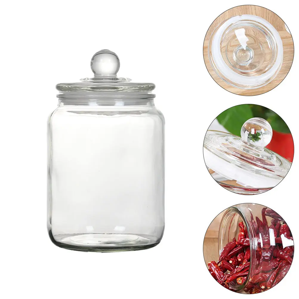 

Стеклянная герметичная банка для хранения с зернистой текстурой, 1 шт., прозрачный контейнер для сухофруктов, стеклянная емкость для хранения продуктов