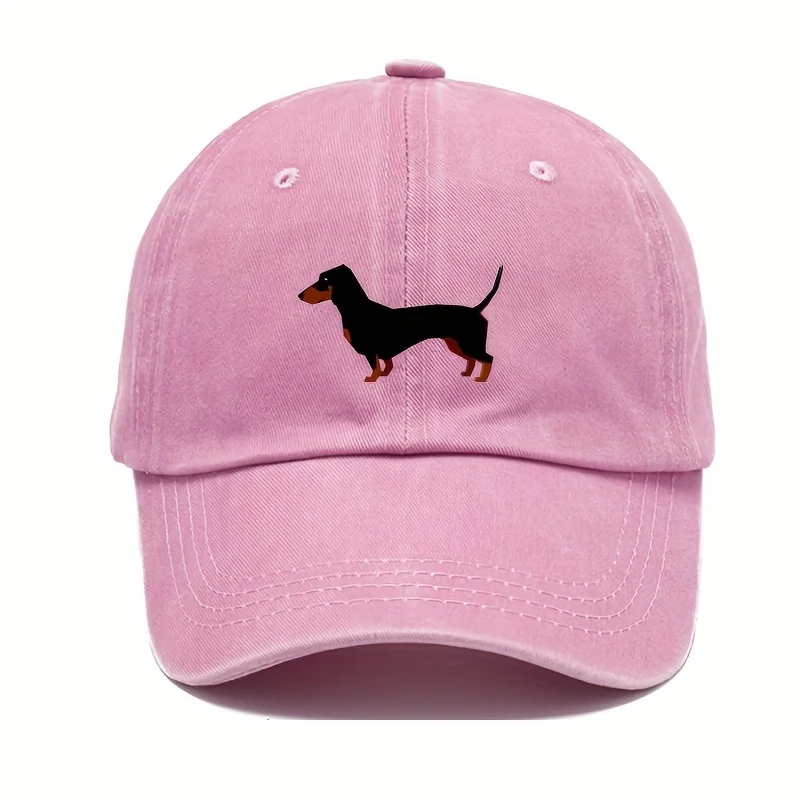 Gorra de béisbol retro tipo perro salchicha para hombres y mujeres, diseño de dibujos animados ajustable y lindo, adecuada para deportes y ropa casual.