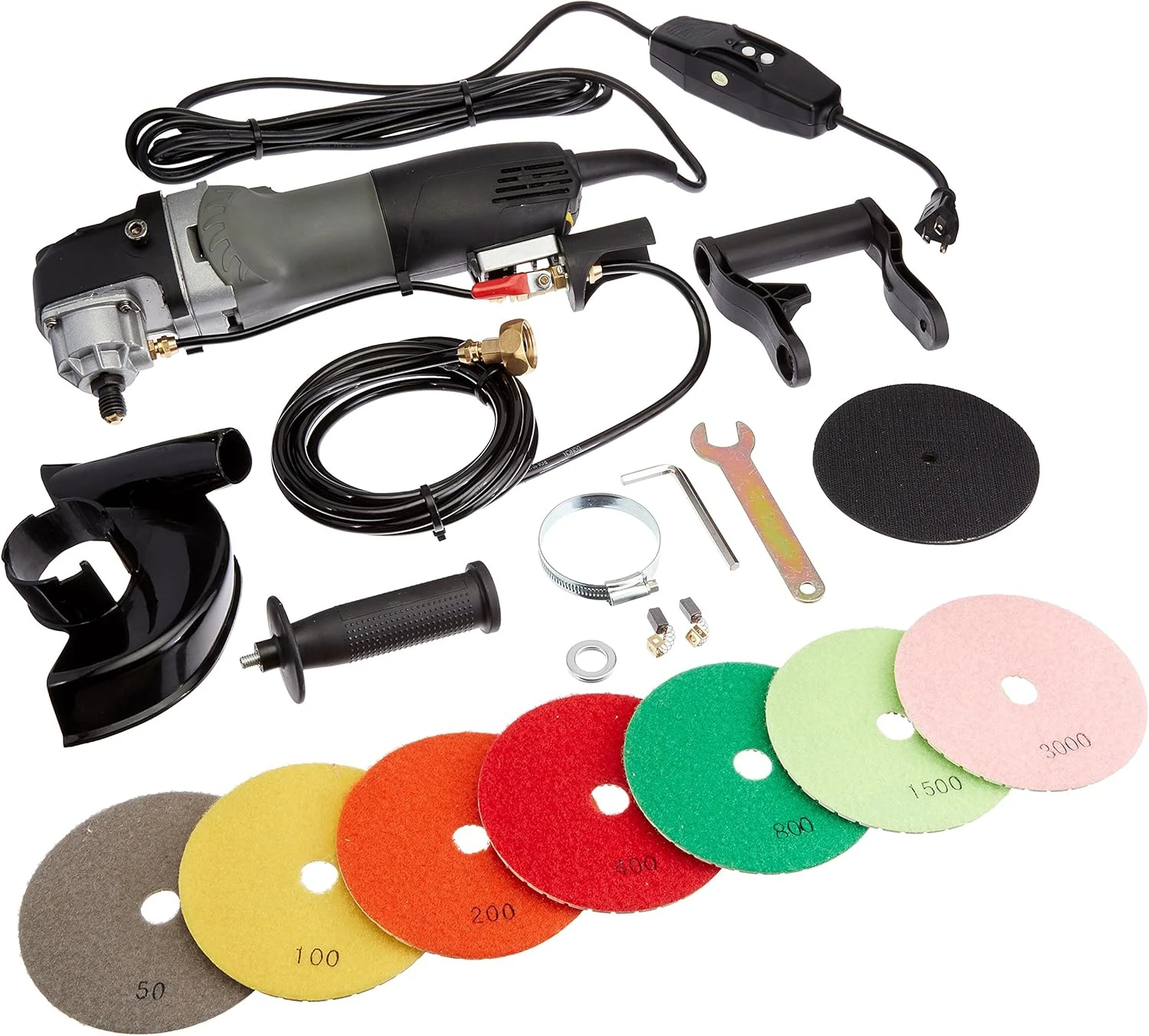 

HWV5GRIN Variable Speed Polisher 5 Inch Concrete and Stone Wet Polishing Kit with Diamond Pads