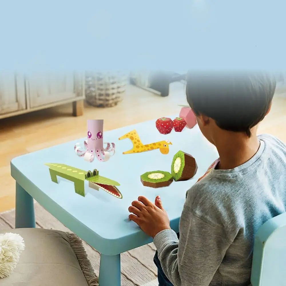 

Бумага ручной работы, набор цветной бумаги, Монтессори, искусство обучения животных, оригами ручной работы, складная 3D книга «сделай сам», вырезанная из бумаги