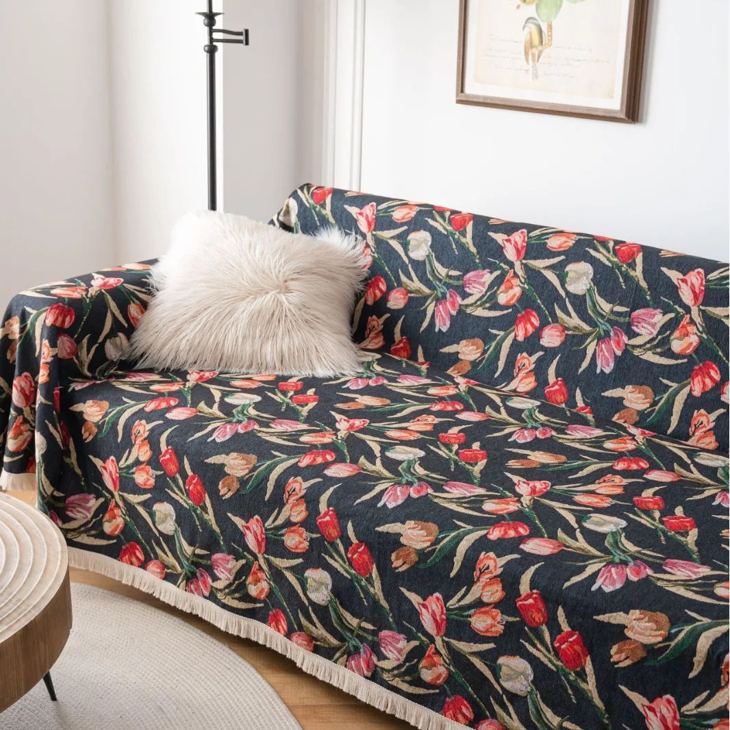 Multifunctional Sofa Cover American Style Jacquard Sofa Towel Thick Retro Cover Towel Cover Blanket Recliner Cover Dustproof Cov