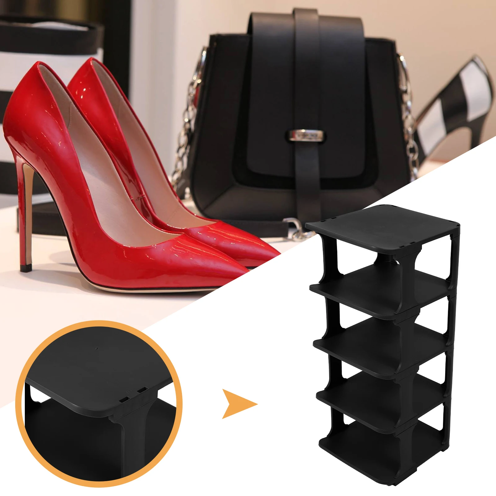 

Multi layer Shoe Rack Black Plastic Large Storage Single ganizer Space saving Shelf Entryway Holder Walkway