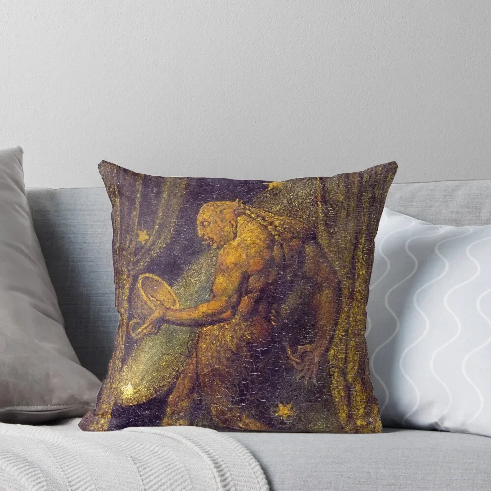 HD The Ghost of a Flea, by William Blake HIGH DEFINITION Throw Pillow Throw Pillow