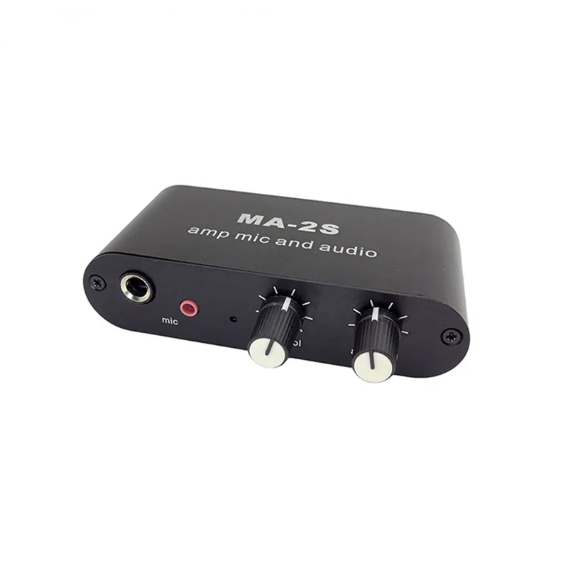 2X 6.5Mm Dynamic Microphone 3.5Mm Condenser Microphone Headphone Amplifier Audio Preamplifier Mixing Board MA-2S,Requisite