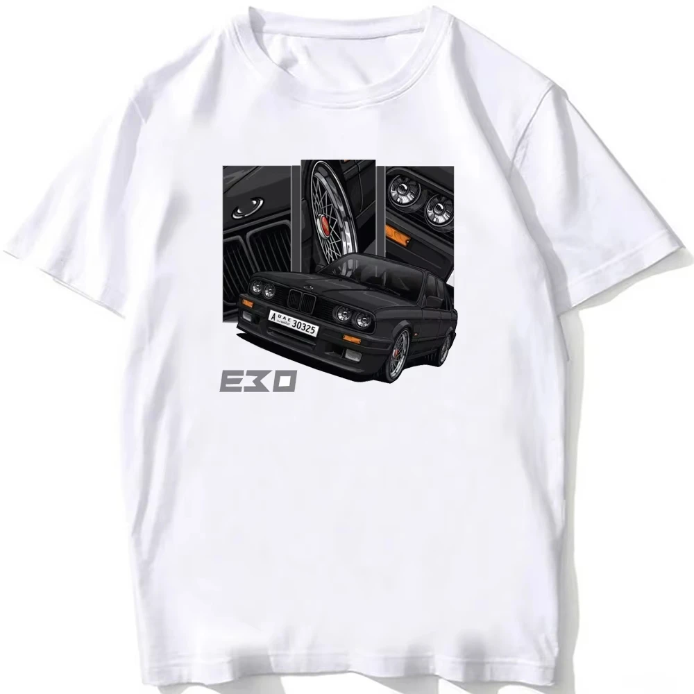 Vintage German EUDM-E34 M5T-Shirt Summer Men's Short Sleeve Old Legend E30 M3 Classic Car Casual Men's White T-Shirt Short Sleev