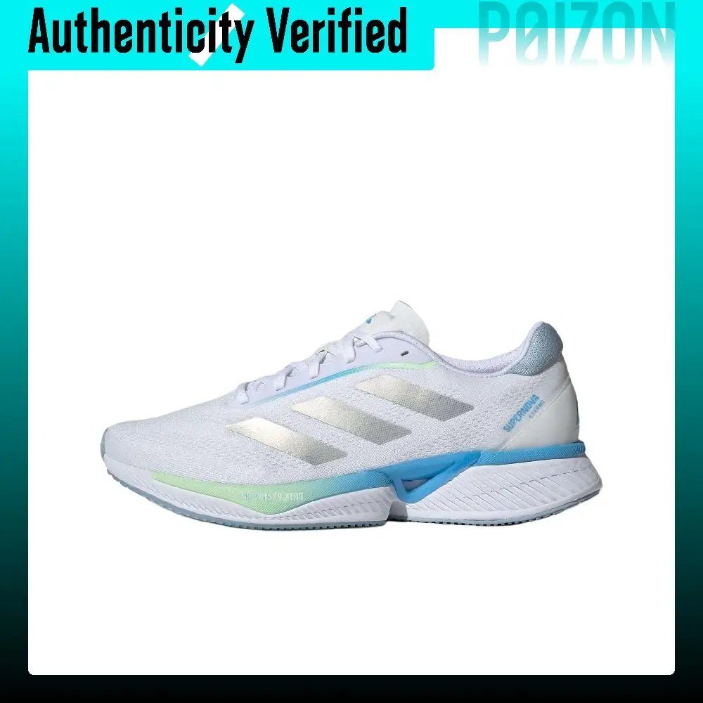 Adidas Supernova Eterno Comfortable Fabric Cushioning Slip Resistant Low top Running Shoes Men's White Silver Blue ID1285