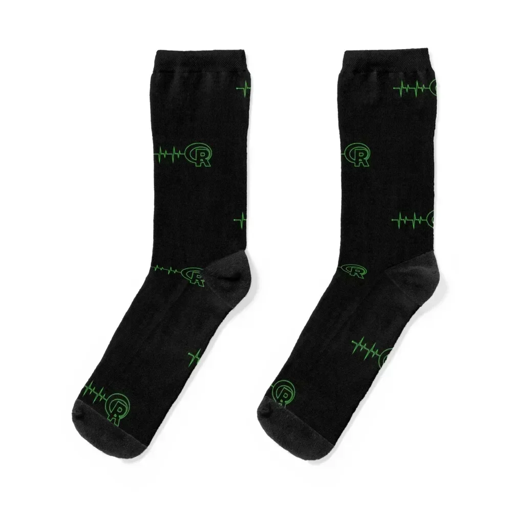 R Heartbeat Line EKG - Data Analysis Science R Programming Socks crazy Antiskid soccer Ladies Socks Men's