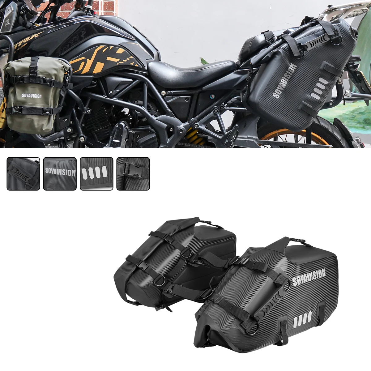 Motorcycle Bag Outdoor PVC Dry Sack Bag Waterproof 28L Shoulder Bag, Diving, Swimming, Hiking Driving Travel Tail Bag Waterproof