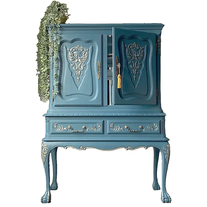

ls 27 Vintage French cocktail cabinet French solid wood for old guests restaurant side cabinet export complete