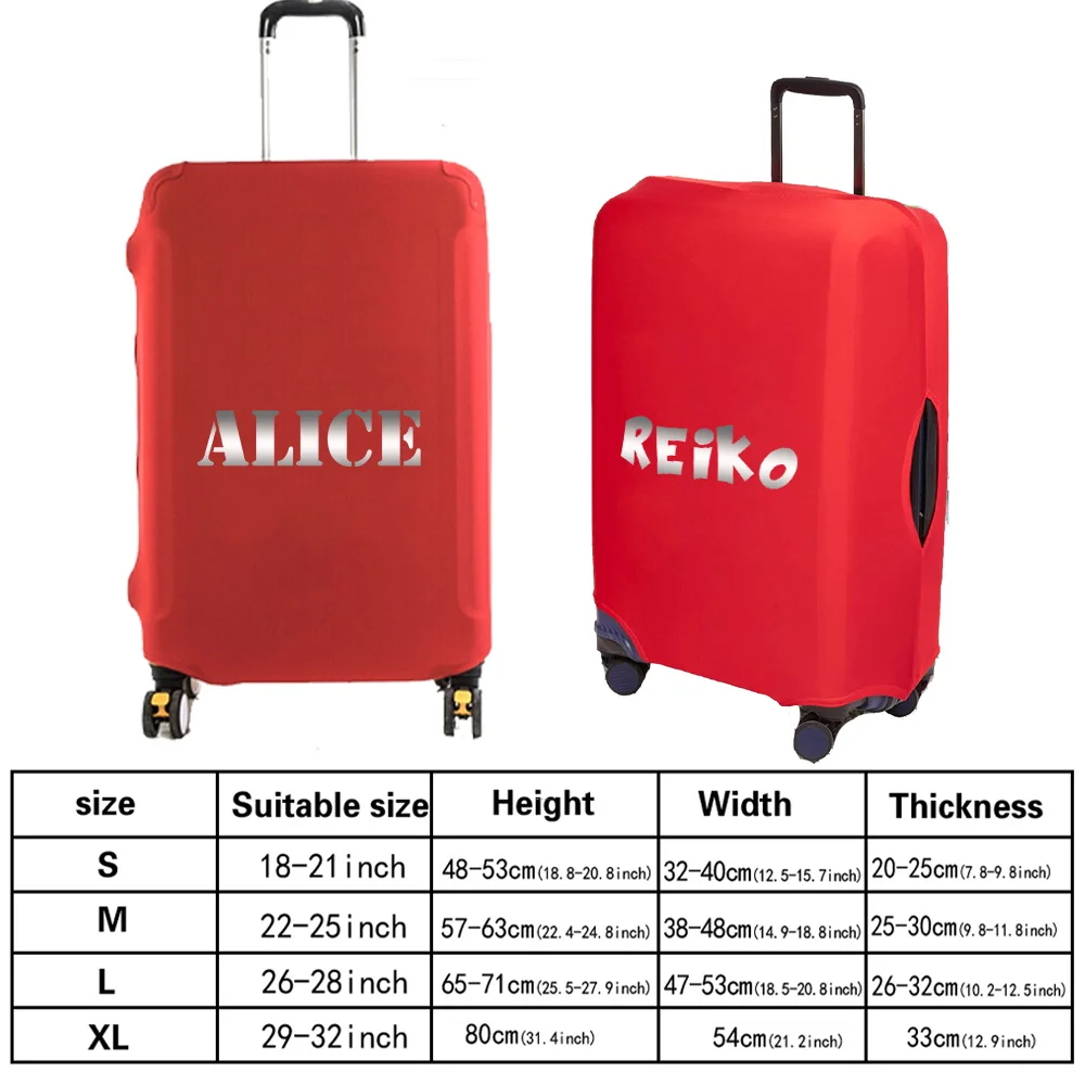 شخصية مخصصة اسم غطاء صندوق عربة إكسسوارات السفر 18-32 بوصة أغطية الغبار سميكة مرونة غطاء الأمتعة حامي #2