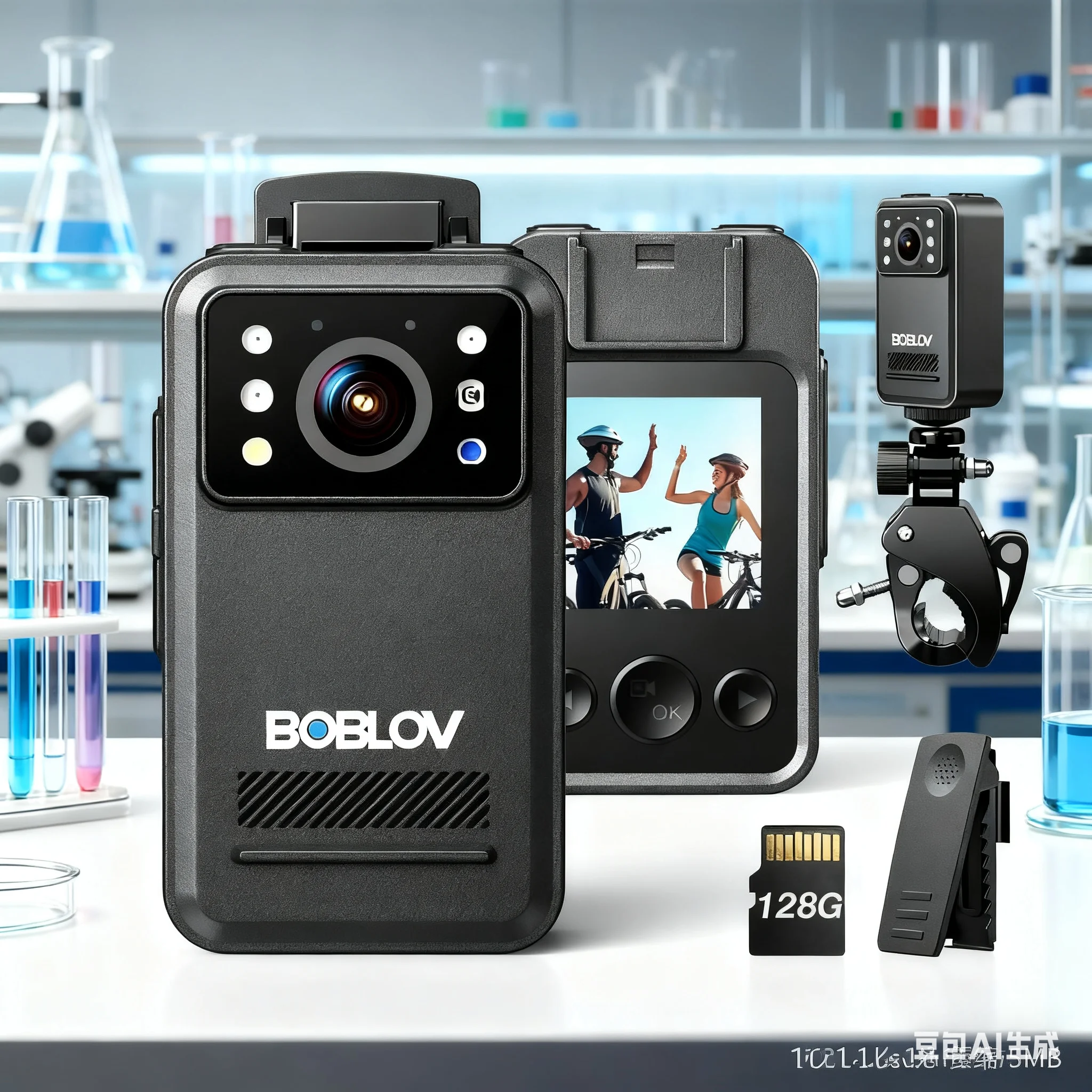 BOBLOV A28 Sports Action Camera Outdoor 2K HD Waterproof Night Vision Helmet Cam 9H Battery Bike Mount 128GB for Cycling