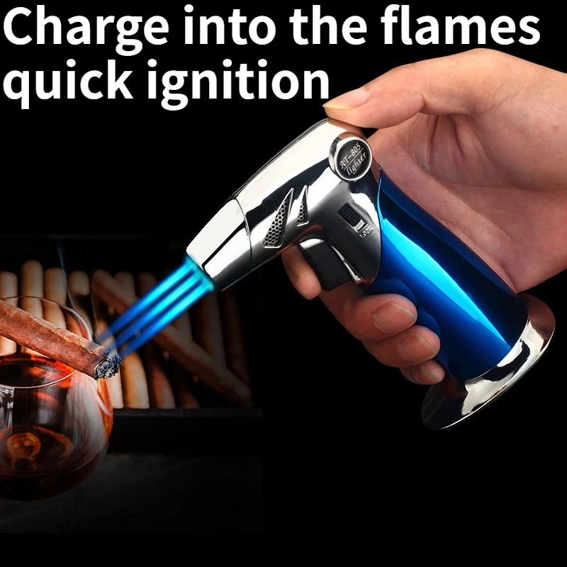 

Windproof Direct Outdoor BBQ Torch Lighter High-temperature Cigar-specific Lighter Accessory