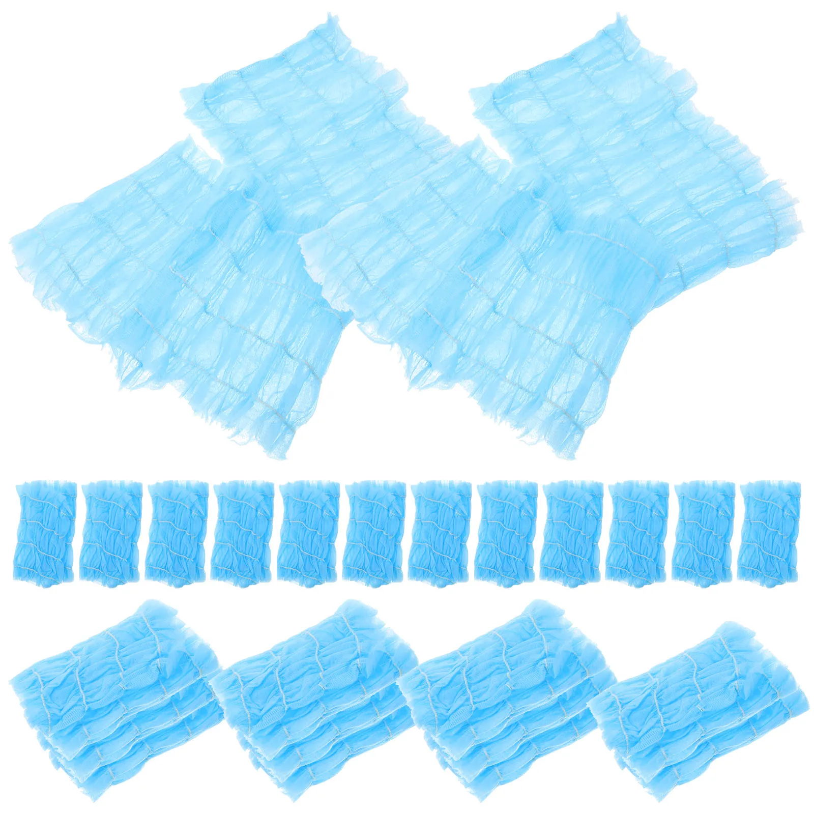 

50pcs Hair Bands For Women Non Woven Disposable Headbands Salon Spa Facial Makeup Skin Care Elastic Turban Blue