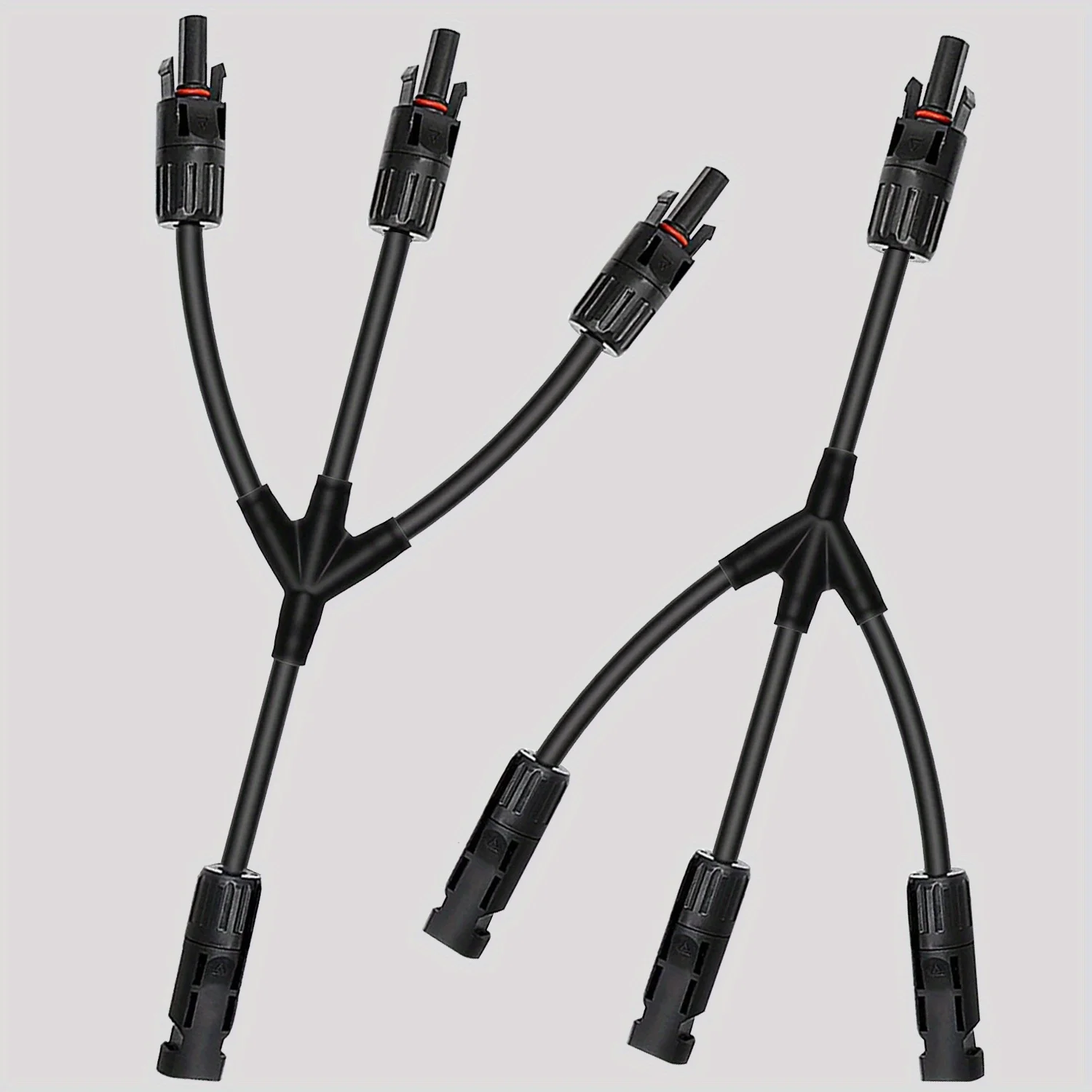 1 Pair, 12Awg Solar Panel Y Branch Parallel Cable, 1 to 3 Solar Parallel Connector, Parallel Connector Wire Plug Kit for Solar