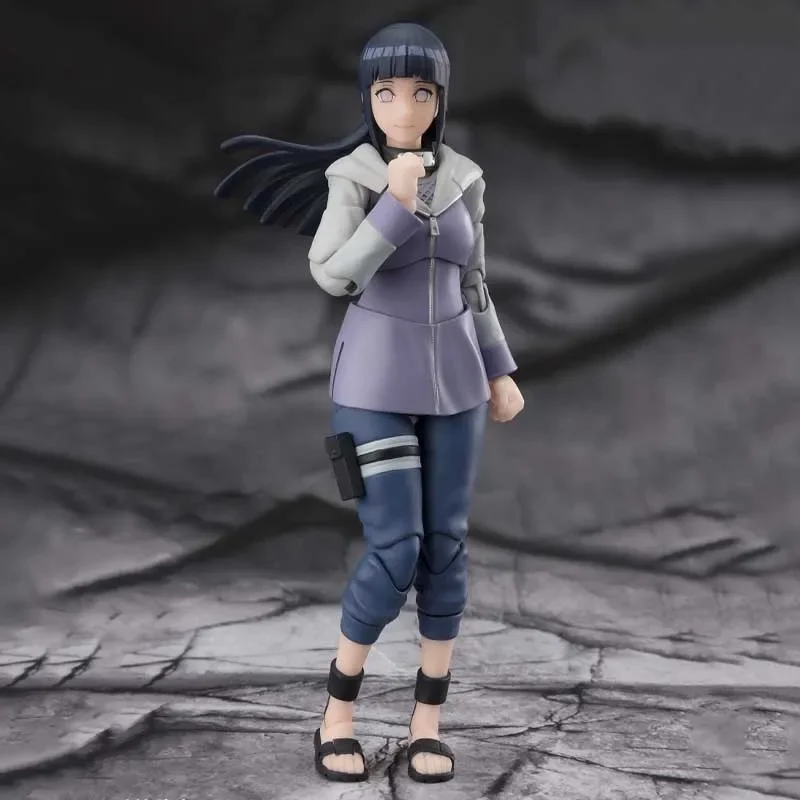 Bandai Original MODEL KIT SHF Naruto series HINATA HYUGA Anime Action Figure Model Toy Gift For boy Collectible Foam box sends