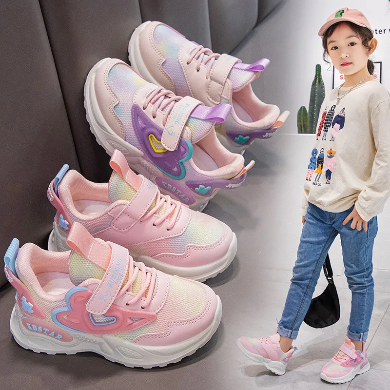 2024 Autumn New Children Shoes Fashion Princess Shoes Girl Designer Breathable Shoes Antiskid Soft Soled Casual Sneakers Zapatos image 3