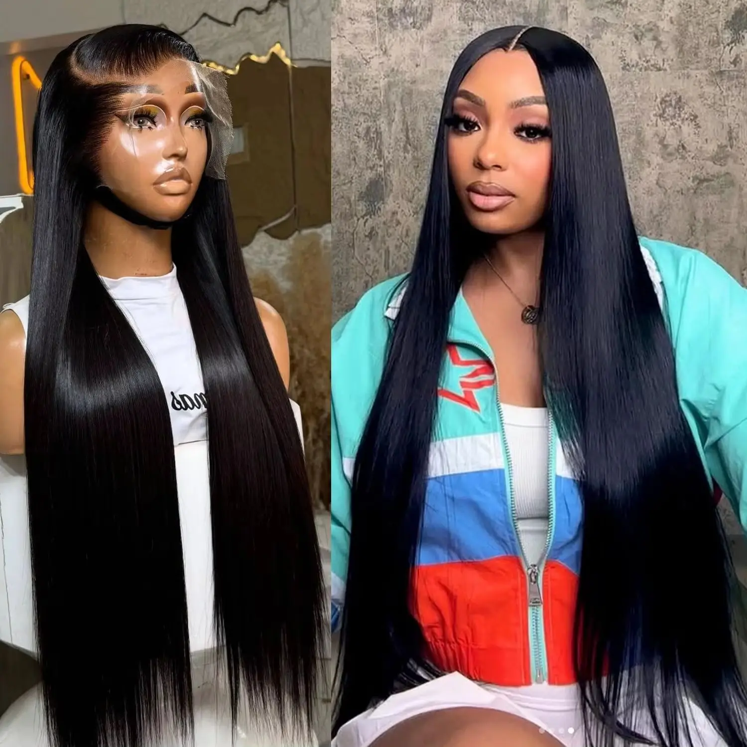 

13x6 Hd Transparent Human Hair Lace Frontal Wig 13x4 Bone Straight Lace Front Wig 360 Preplucked Lace Wigs 30 40 Inch For Women
