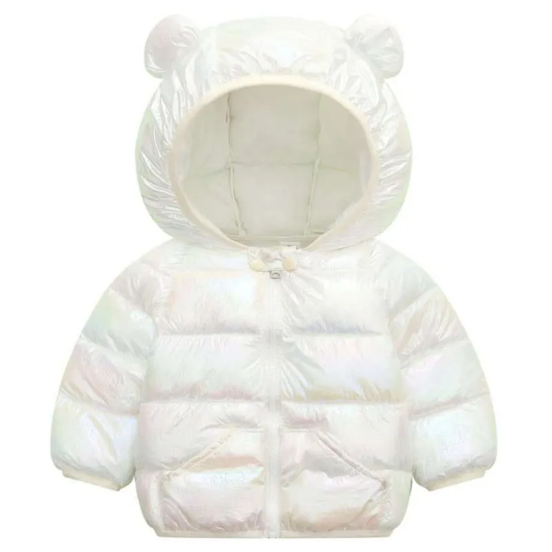 1-5Y Boys Girls Lightweight Down Jacket Children\'s Autumn Winter Fashion Smooth Colorful Fabric Cotton Coat Kids Top Clothes