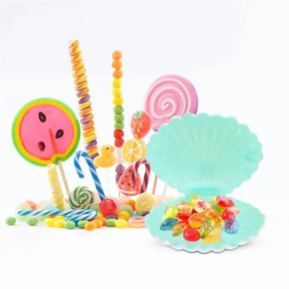 10pcs Mixed Colored Shell Candy Boxes Cute Plastic Biscuit Holders