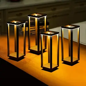 Rechargeable Cordless Table Lamp, IP55 Waterproof, 60h Runtime, 3 Color Stepless Dimming for Indoor/Outdoor Use