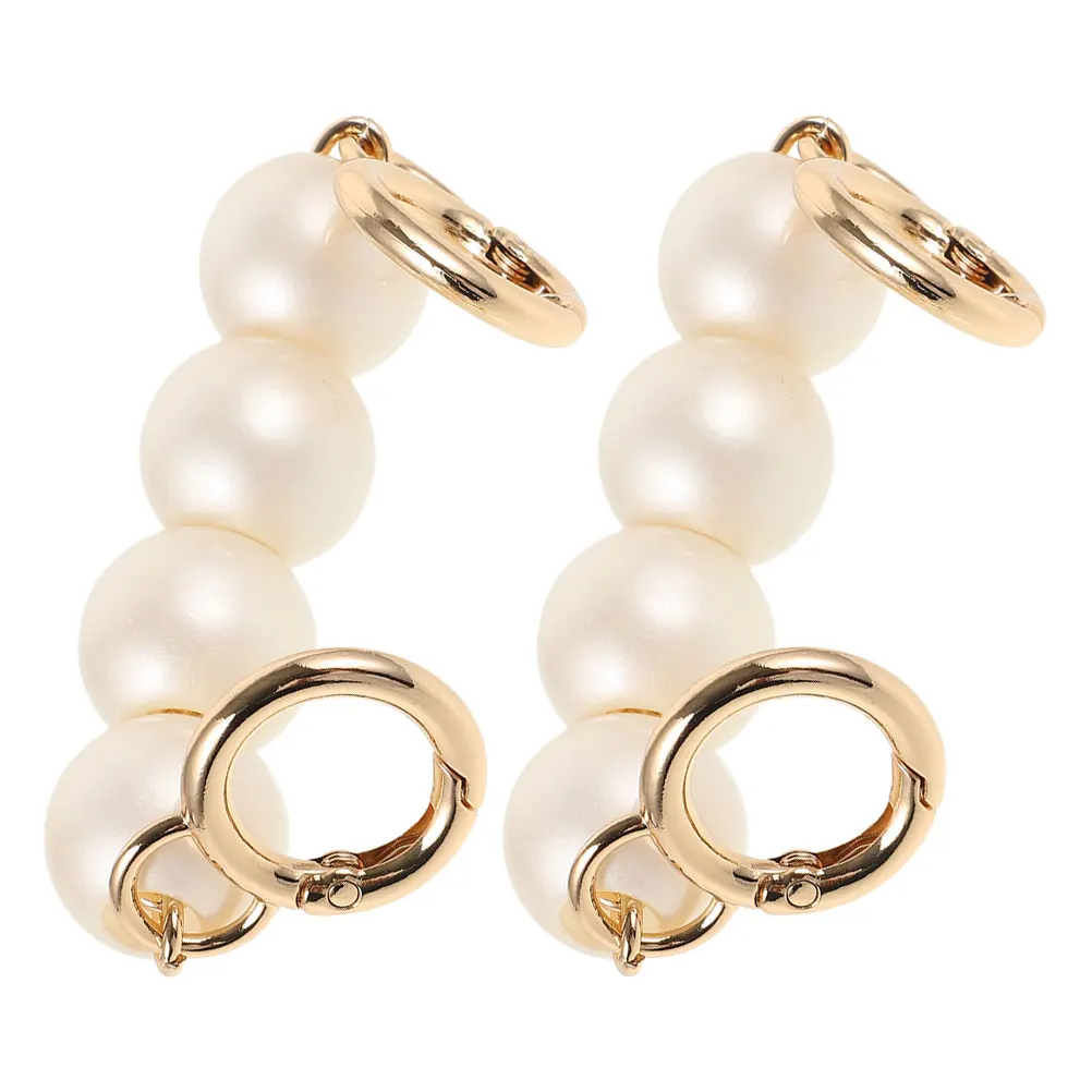 2 قطعة حقيبة جونغ محفظة سلسلة موسع حزام الكتف الأبيض استبدال حقائب اليد الأنيقة اللؤلؤ الزخرفية DIY بها بنفسك لوازم حقيبة النساء