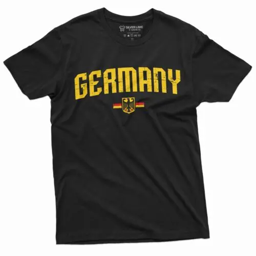 Germany Flag Logo T-shirt Coat of Arms German Eagle Patriotic Mens Womens Tee