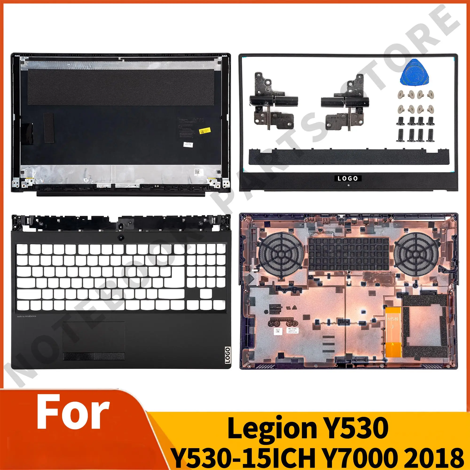 New parts For Legion Y530 Y530-15 Y530-15ICH LCD Back Cover Lid Bezel Palmrest Bottom Upper Lower Base Case Y7000 2018