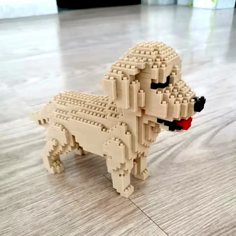 Golden Retriever Micro Mini Toy DIY-model Creatief bouwspel - Blokken met verzamelobject voor huisdieren, uniek cadeau-idee
