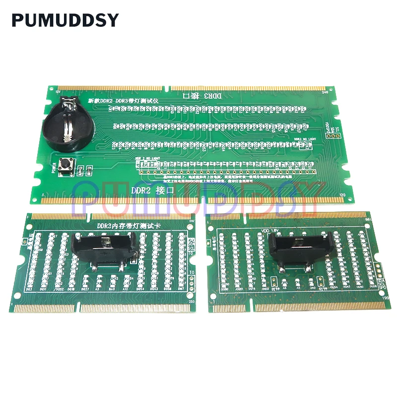 PUMUDDSY DDR2 / DDR3 / DDR4 Диагностический тестер слота памяти для ноутбука со светодиодной подсветкой международного станда...