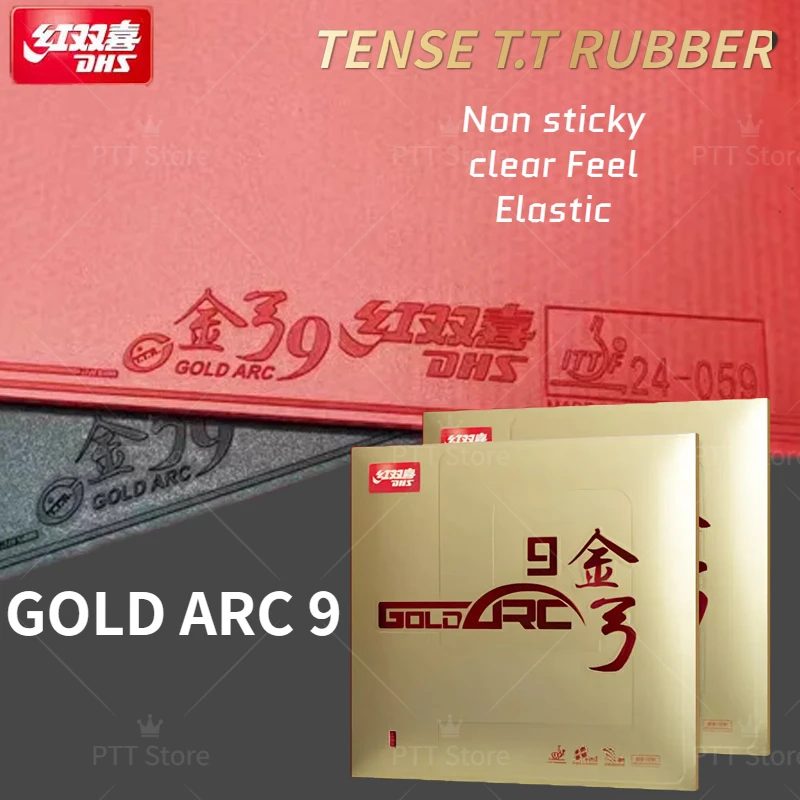 

2024 Original DHS Gold Arc 9 Table Tennis Rubber Goldarc 9 Non-sticky Ping Pong Rubber Sheet with Pre-tuned DHS 80# Cake Sponge