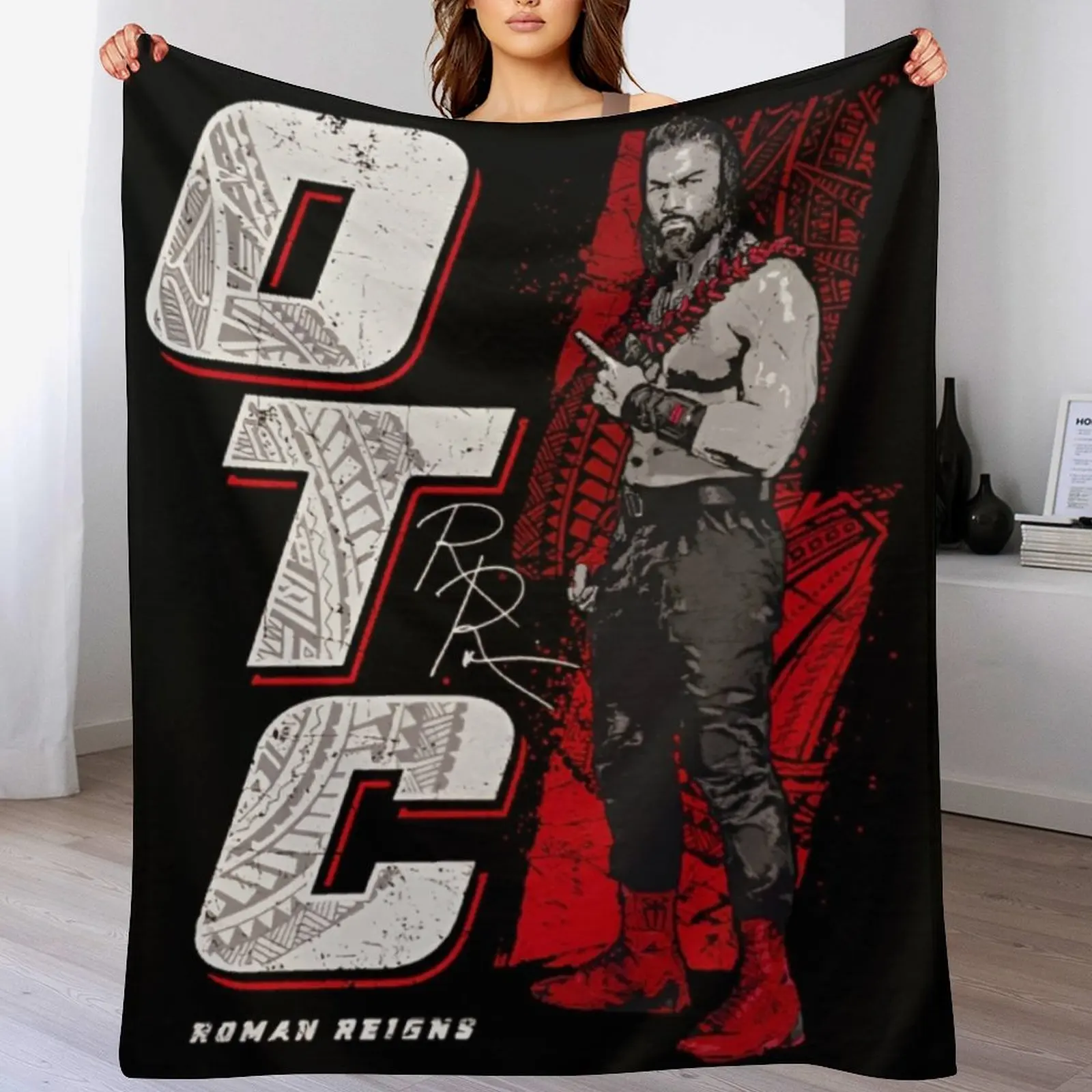 

Roman Reigns OTC Throw Blanket Luxury Designer Furrys Camping Moving Blankets
