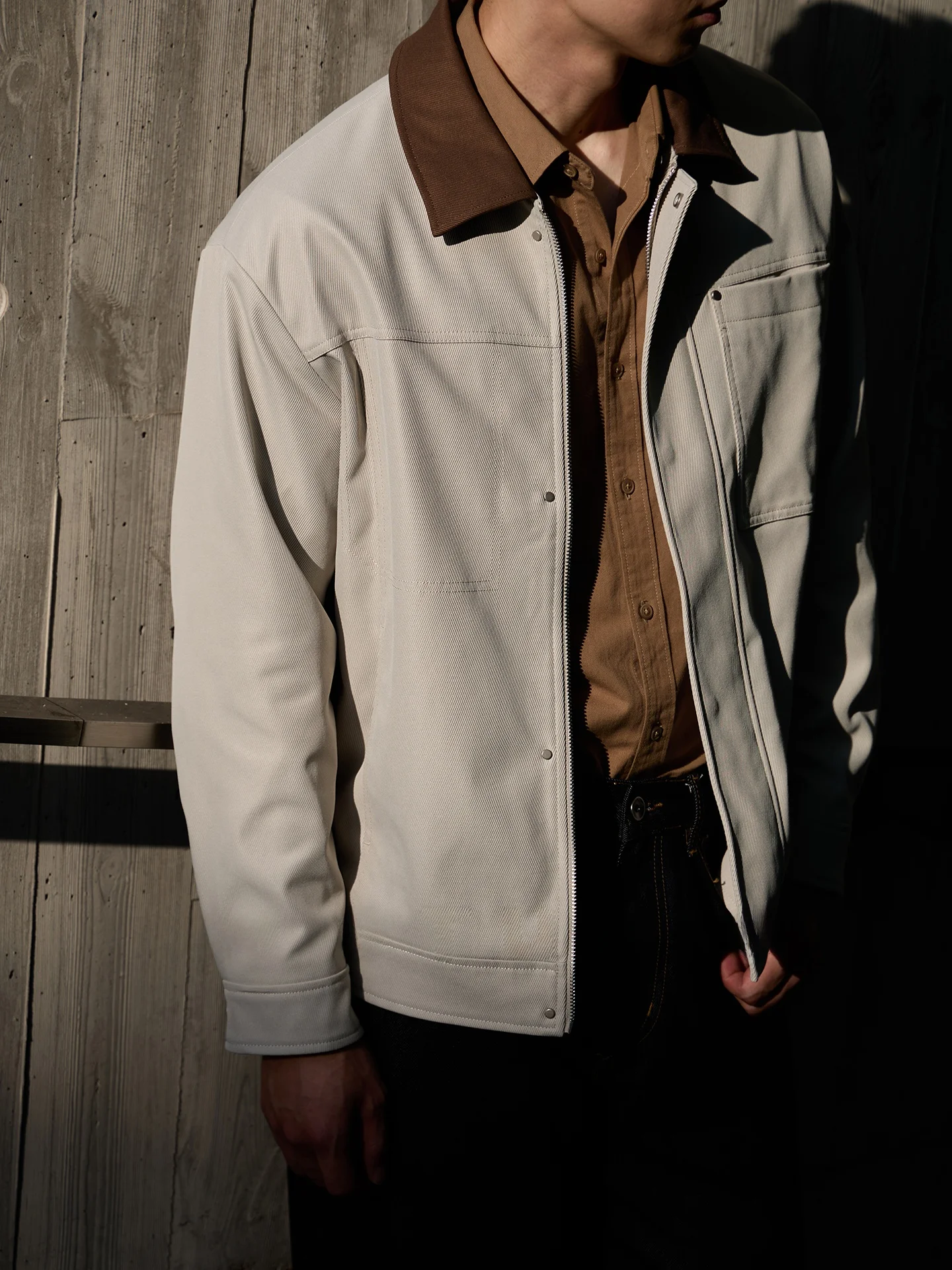 Retro American Contrast Color Collar Casual Men's Jacket Autumn New Detroit Commuter Windproof Outerwear Fashion Urban Style