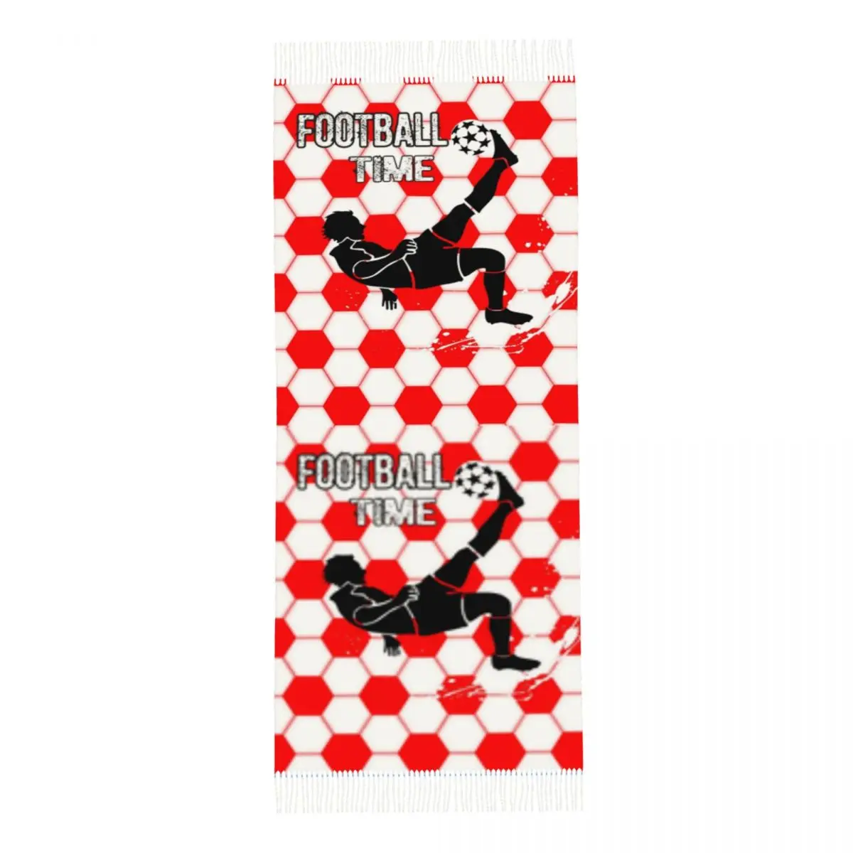Custom Stylish Football Soccer Tassel Scarf Women Winter Fall Warm Shawl Wrap Ladies Scarves image 5