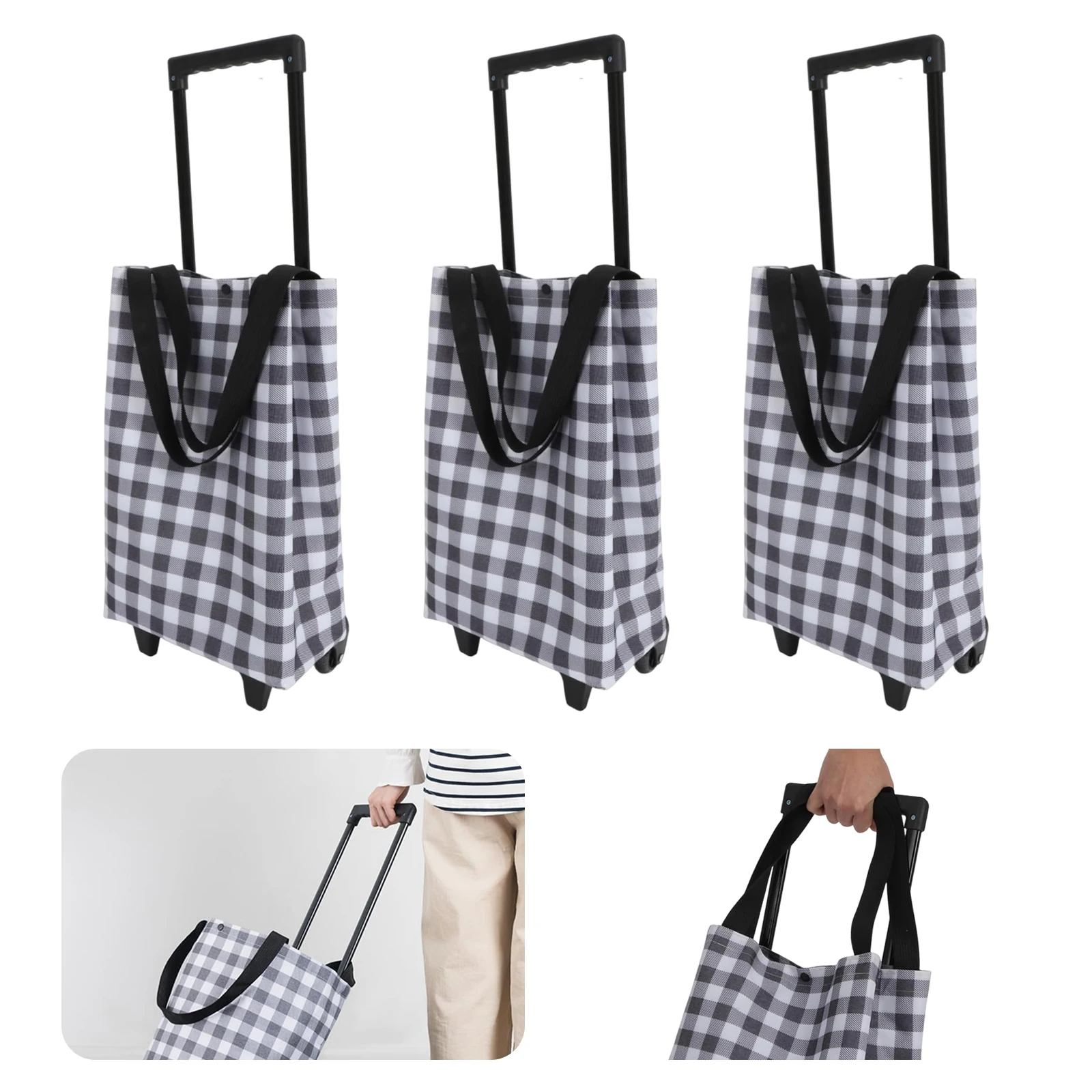 Carrito de compras plegable de 20KG con rueda, bolsa portátil plegable, carrito con ruedas, bolsa rodante impermeable para viajar, regalo para el hogar