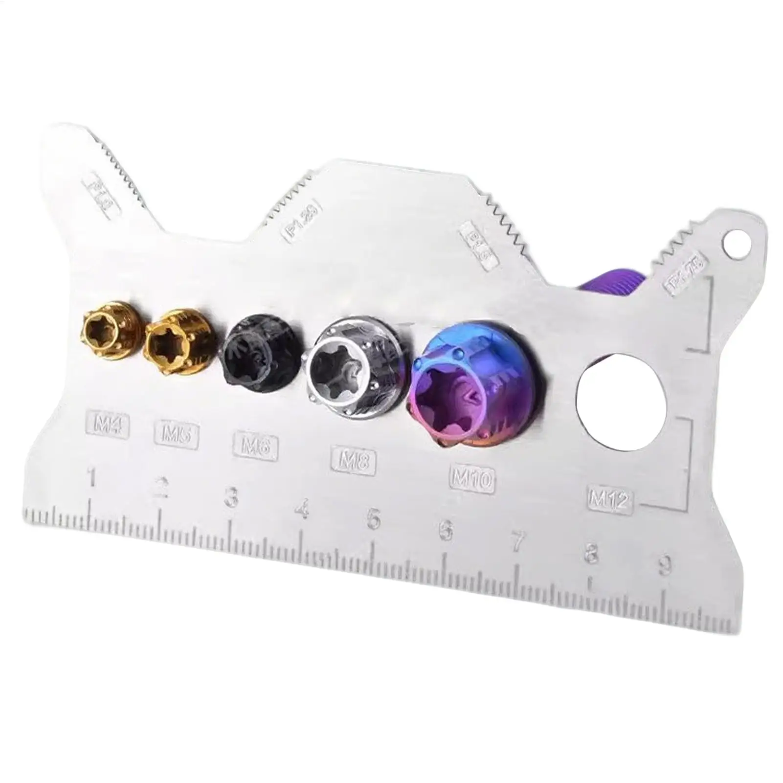 Bolt Gauge Sizing Tool Nut Bolt Thread Gauge Portable Standard Accurate Stainless Double-sided Identifier for Workshop Repair