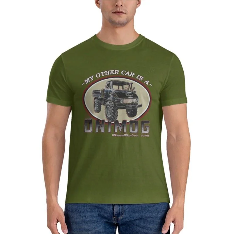 heavyweight Informal New Arrival Summer t shirt men My other car is a UNIMOG Classic T-Shirt Men's men clothing Cottom mens image 3