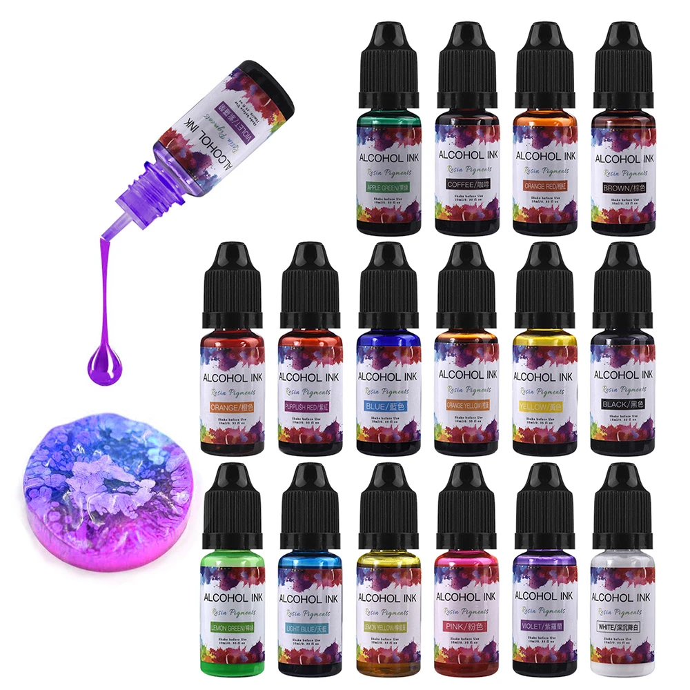 22Colors 10ml UV Epoxy Resin Pigment Coloring Dye DIY UV Epoxy Resin Jewelry Making Crafts Tools Pigment Dye Nail Art Decoration