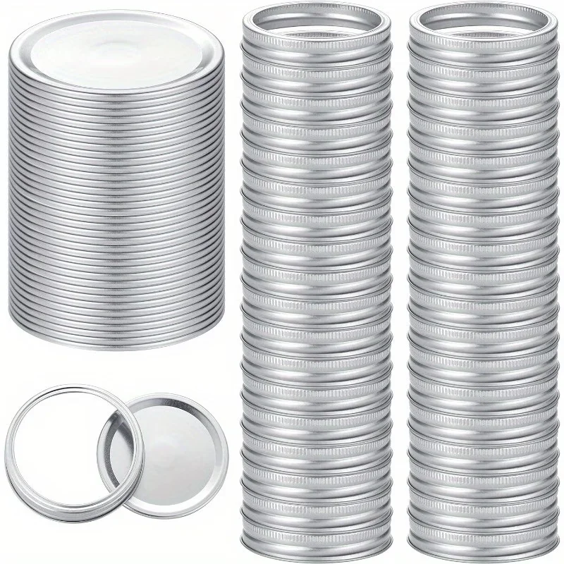 5 PCS Regular Mouth Canning Lids for Jars, Split Type Metal Mason Jar Lids for Canning, Food-Grade Material, 100% Fit & Airtight
