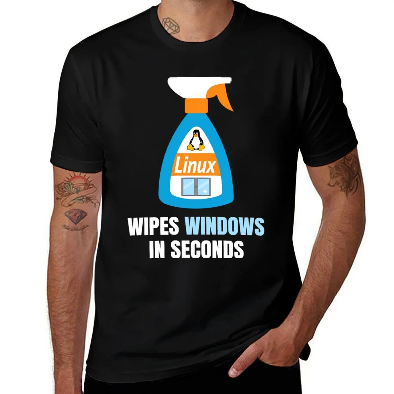 

Funny Linux Windows Cleaner T-Shirt t shirts for man graphic funny anime t shirts oversize T-shirt