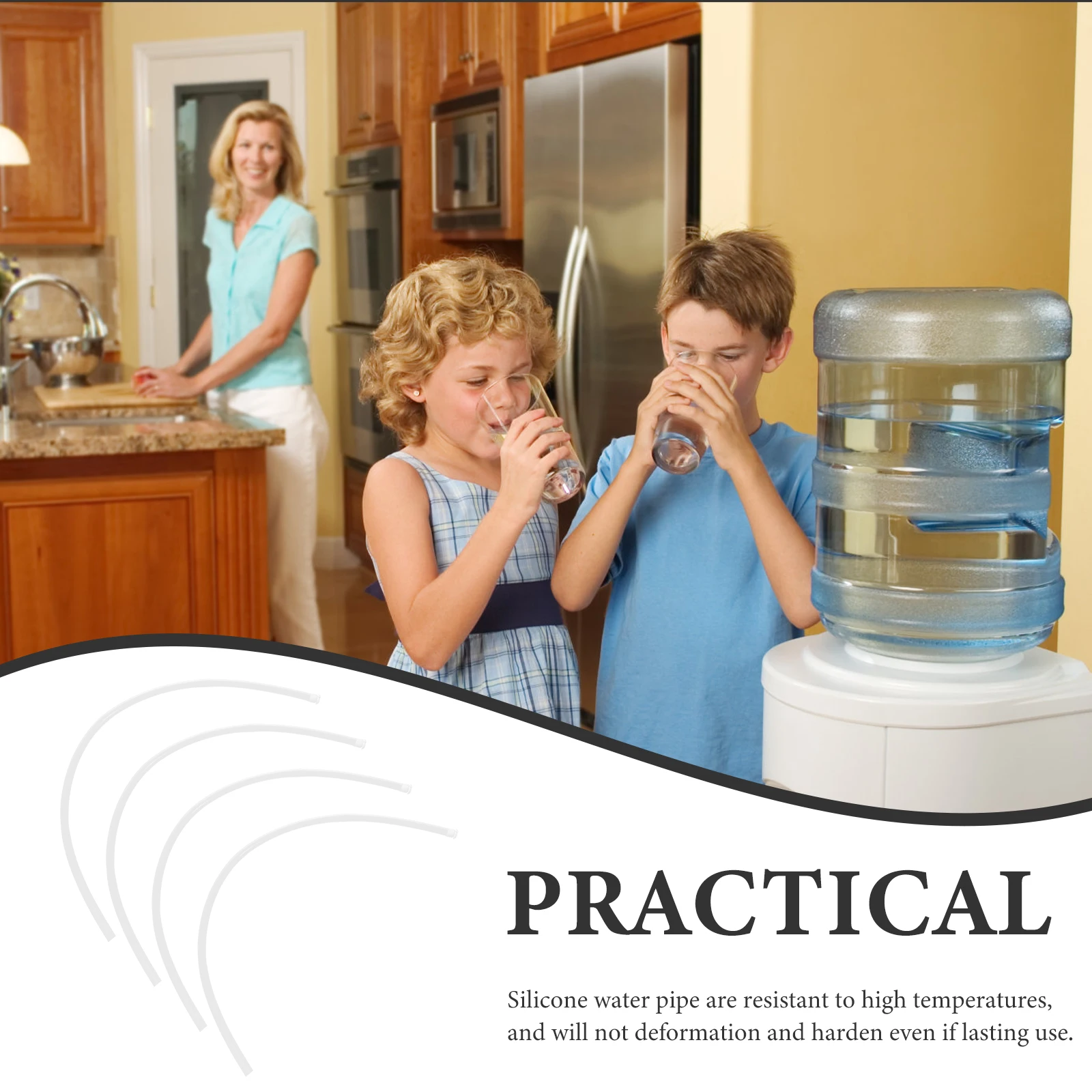 

4pcs Silicone Tube Hose for Water Bottles Dispenser Replacement Tubing Electric Pump Compatible USB Charging Automatic Water