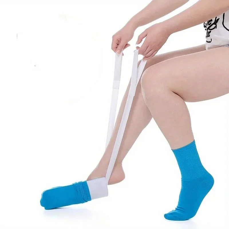 No Bending Easy-On Sock Aid Tool Durable ABS Ergonomic Handle for Seniors Pregnant Women & Limited Mobility Users