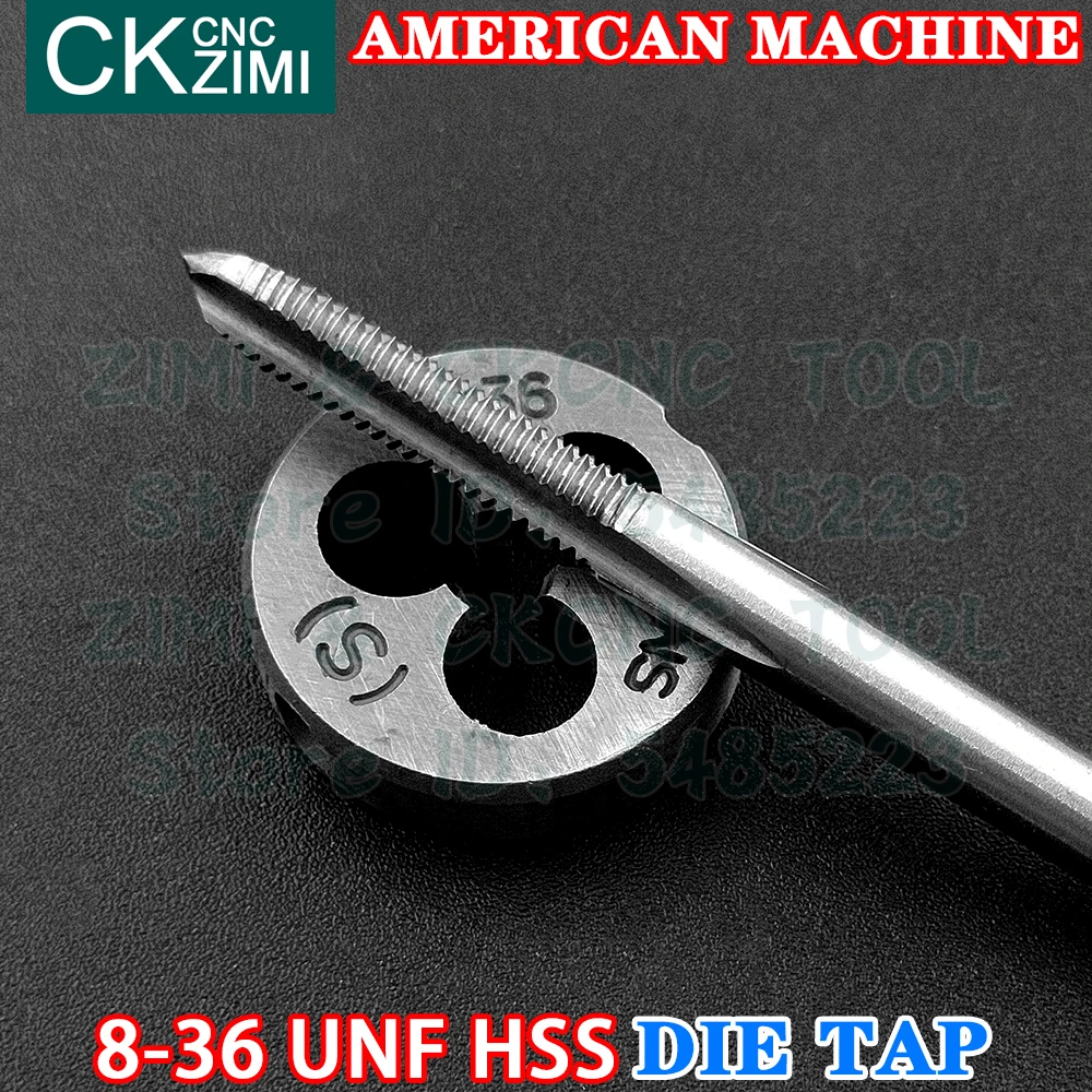 8-36UNF 8-36 UNC UNS HSS Lurus Menangani Mesin Standar Amerika Mati Tekan Kecepatan Tinggi Kawat Baja Penyadapan Bor Bulat Mati Logam