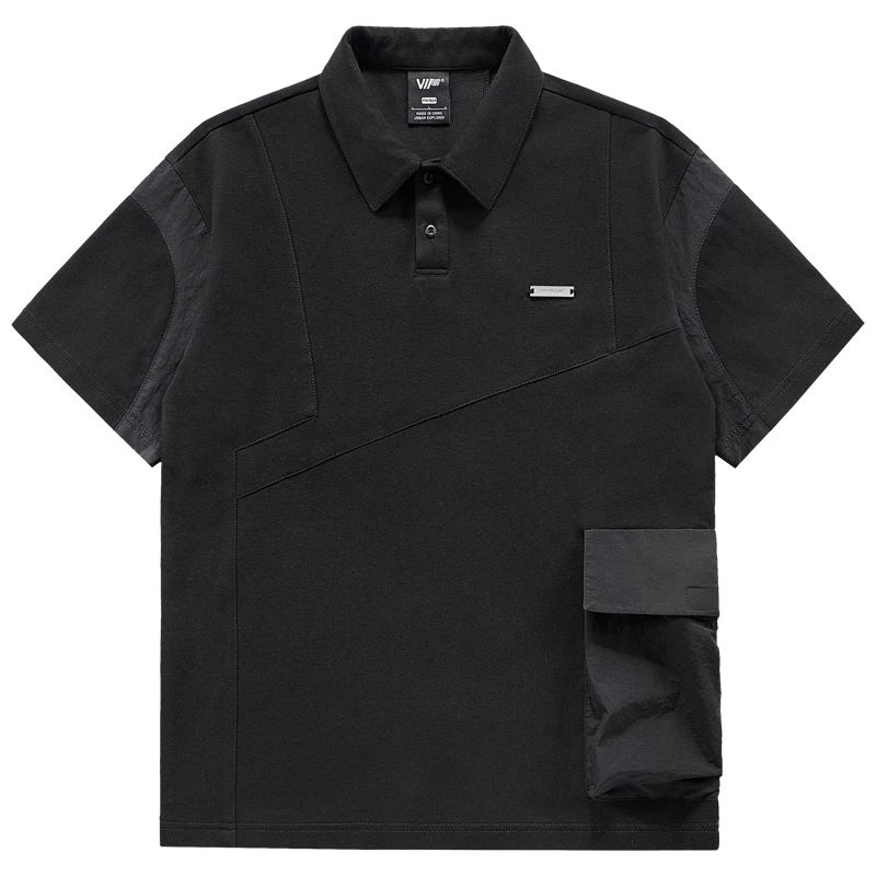 

Мужская футболка свободного кроя VIP, летняя повседневная футболка с цветными блоками, модный топ с отложным воротником