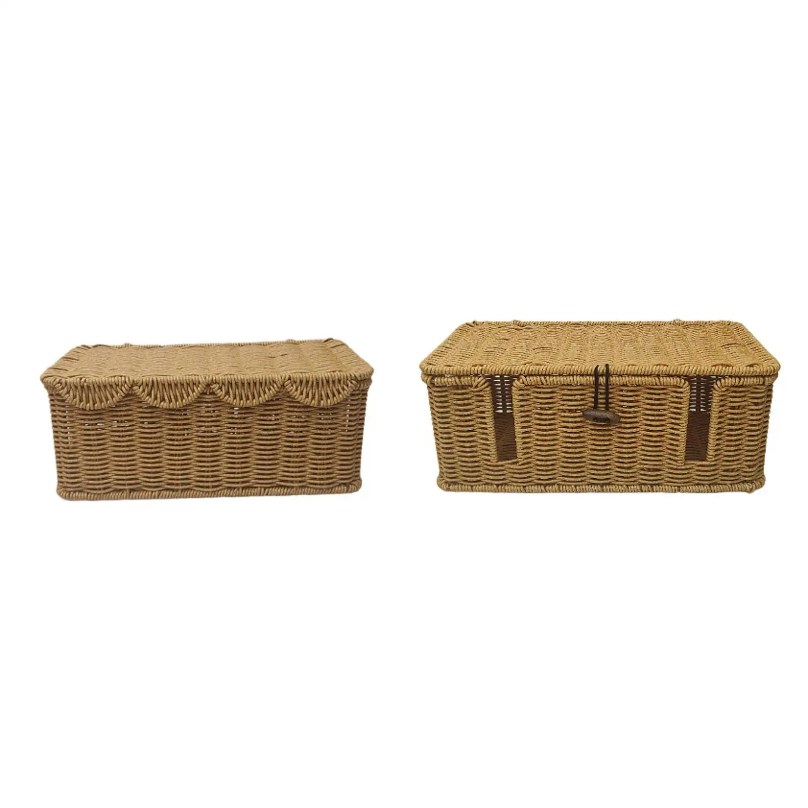 

Cable Management Box Handmade Rattan Case Reusable Portable Space Saving Cord Storage Box for Wire Management Bedroom