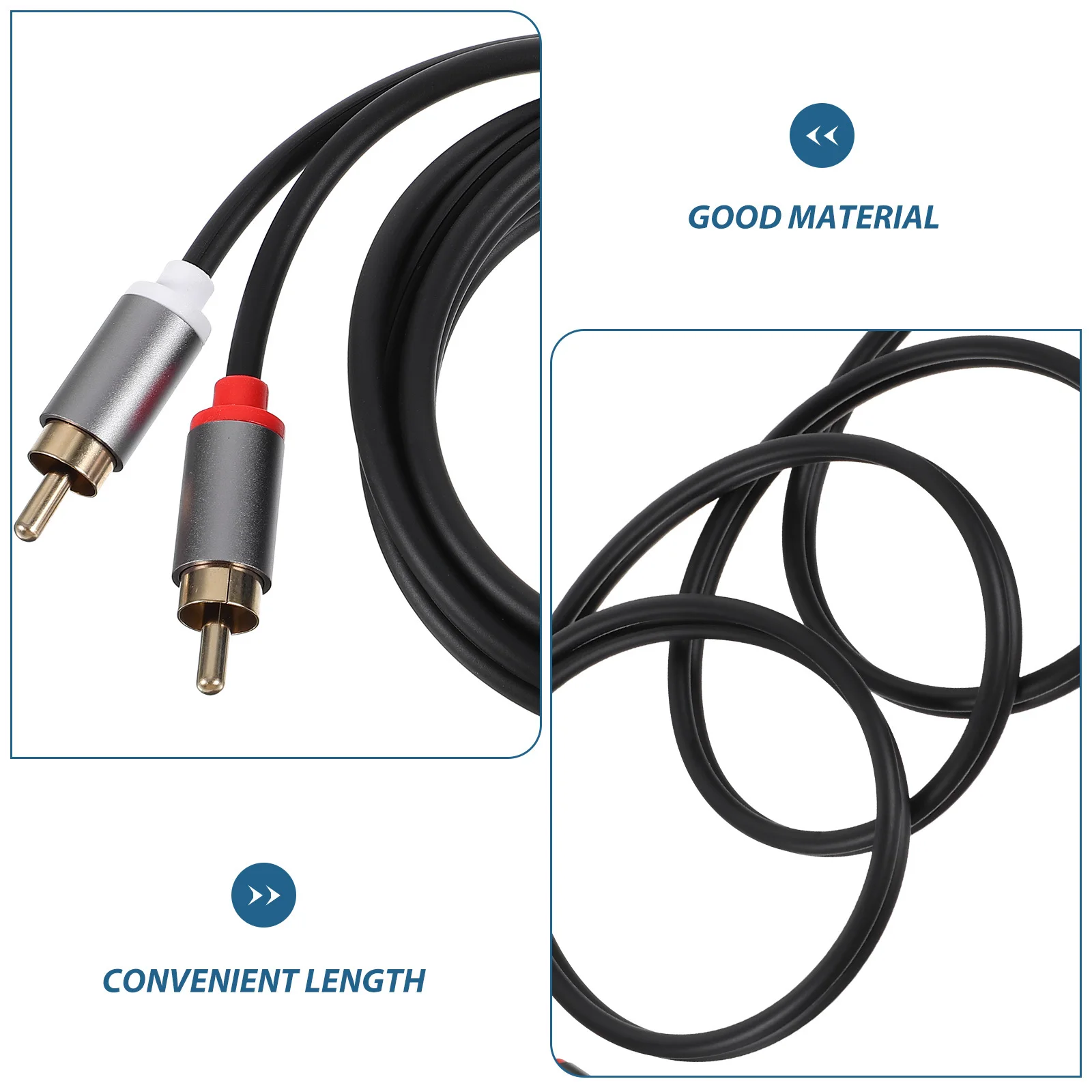 

Audio Cable to Lotus Head Stable Transmission Stereo Subwoofer Cable for Audio Systems Copper Stainless Steel PVC