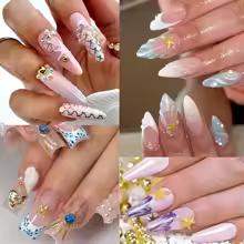 12Grids Ocean Gold Nail Art Charms Shell/Seahorse/Starfish White Half Round Pearl Gems 3D Mixed Punk Manicure Metal Rivets Studs - Image 2